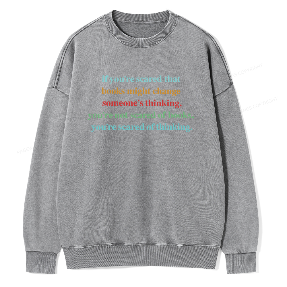 Pagewings Censorship Social Justice Shirt Booktrovert Unisex Washed Sweatshirt