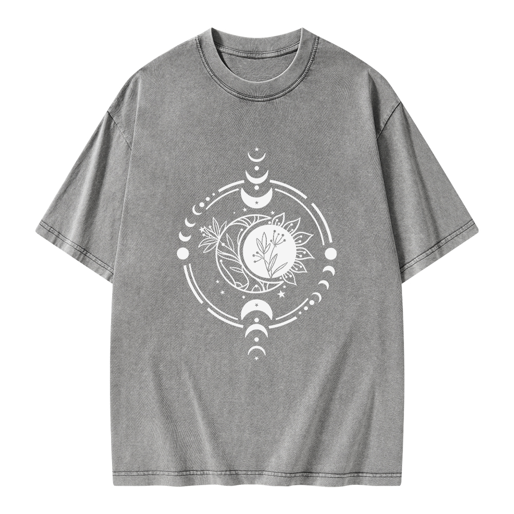 Pagewings Mystic Moon And Sun Unisex Washed T-shirt