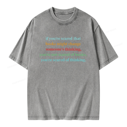 Pagewings Censorship Social Justice Shirt Booktrovert Unisex Washed T-shirt