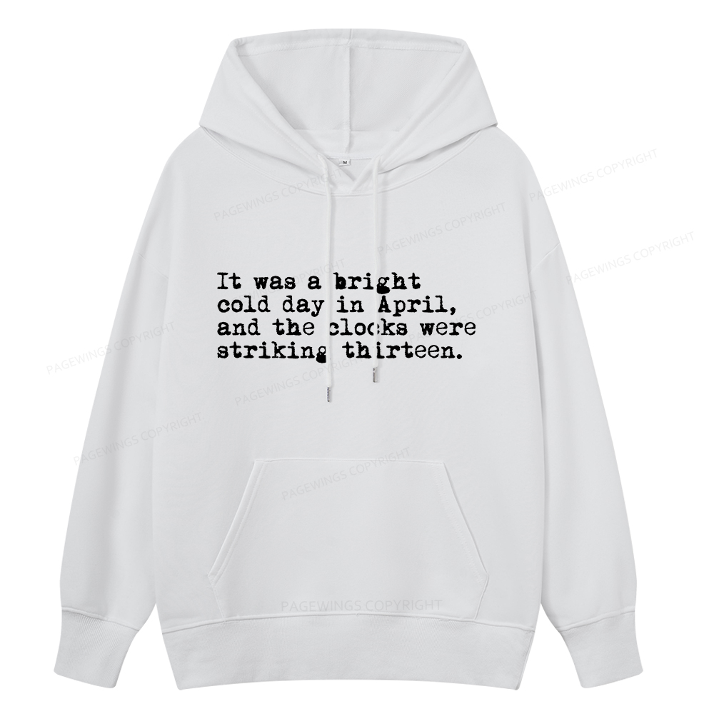 Pagewings Orwell It Was A Bright Cold Day In April Unisex Classic Hoodie