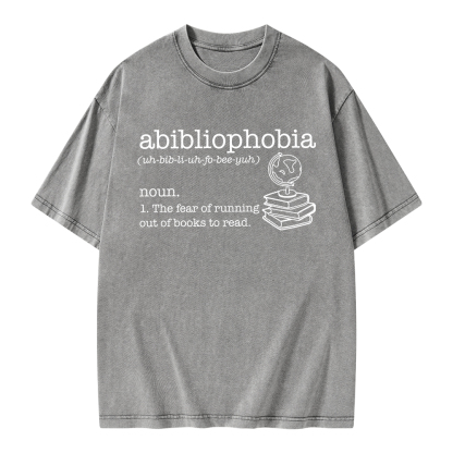 Pagewings Abibliophobia Unisex Washed T-shirt