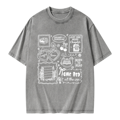 Pagewings Romance Book Lover Unisex Washed T-shirt