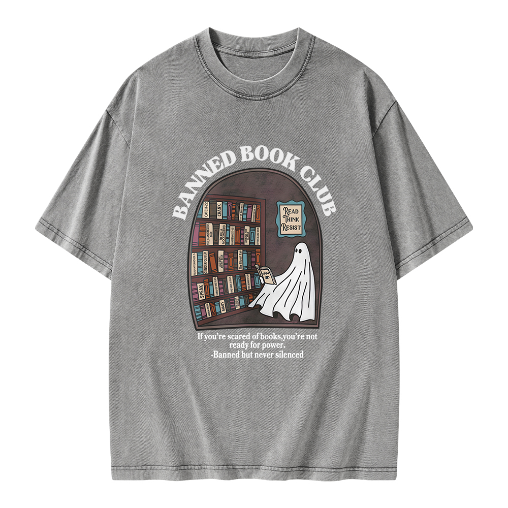Pagewings Banned Book Club Unisex Washed T-shirt