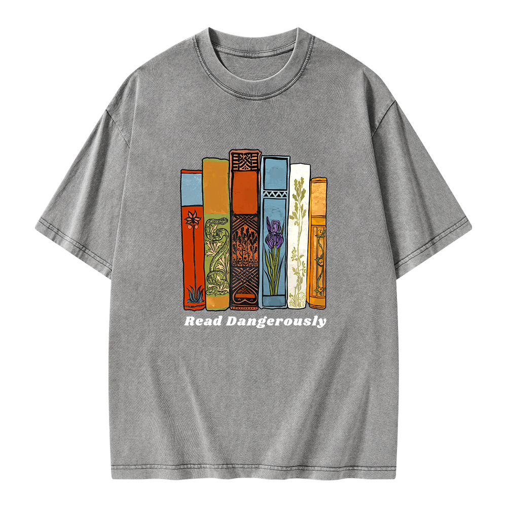 Pagewings Read Dangerously Unisex Washed T-shirt