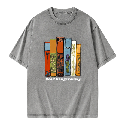 Pagewings Read Dangerously Unisex Washed T-shirt