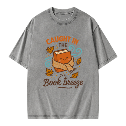 Pagewings Caught In The Book Breeze Unisex Washed T-shirt