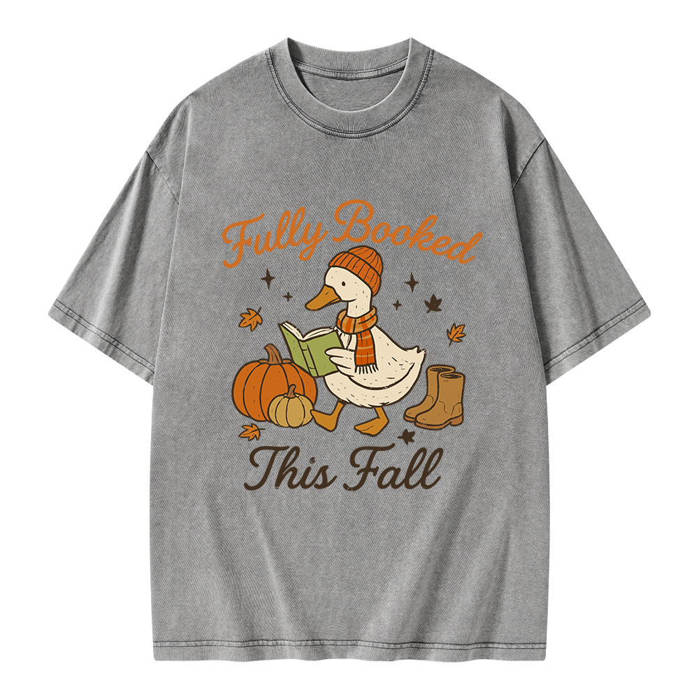 Pagewings Fully Booked This Fall Unisex Washed T-shirt