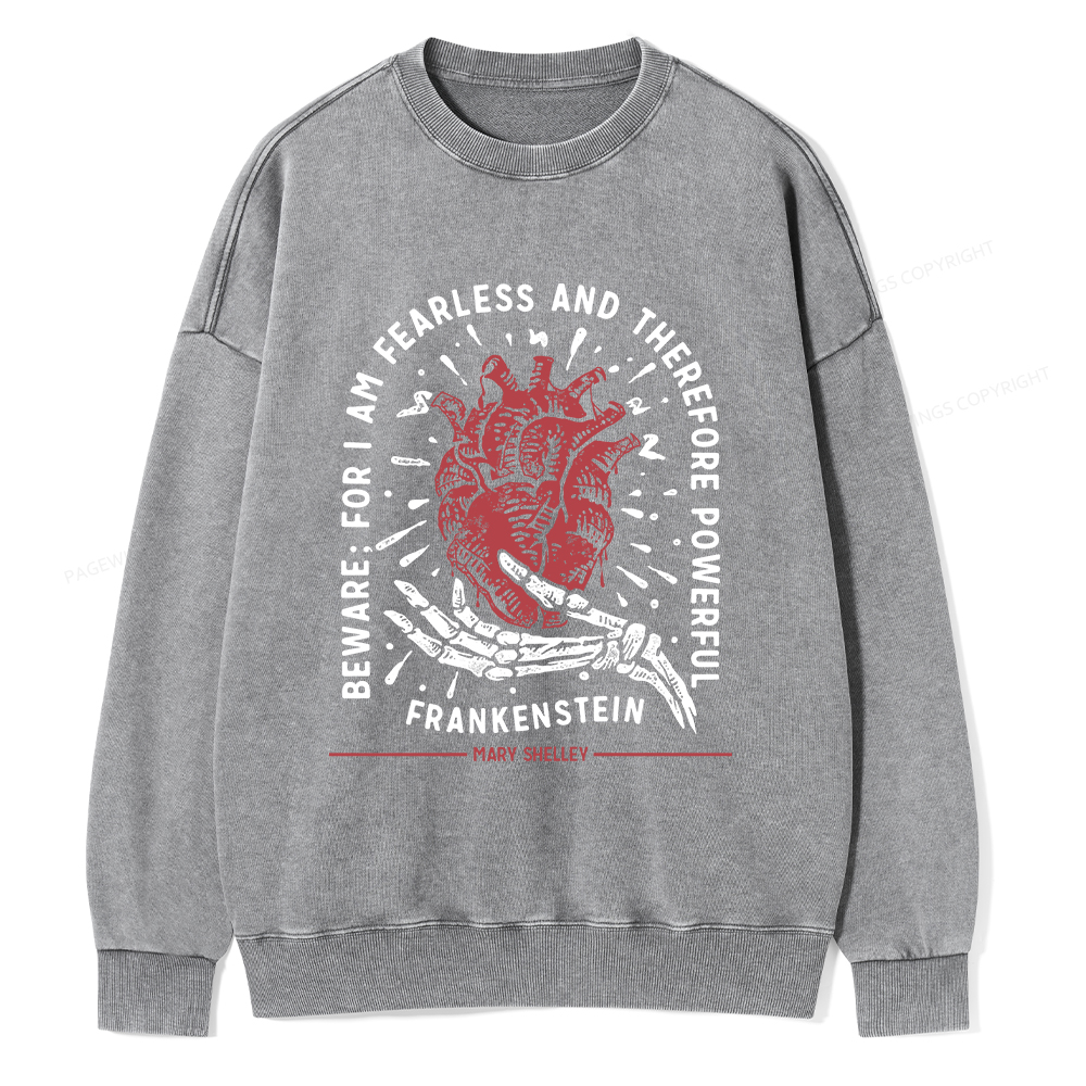 Pagewings For I Am Fearless And Therefore Powerful Unisex Washed Sweatshirt