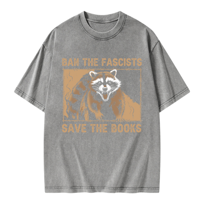 Pagewings Ban The Fascists Save The Books Unisex Washed T-shirt