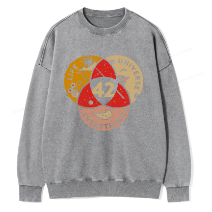 Pagewings 42 The Answer To Life The Universe And Everything Unisex Washed Sweatshirt