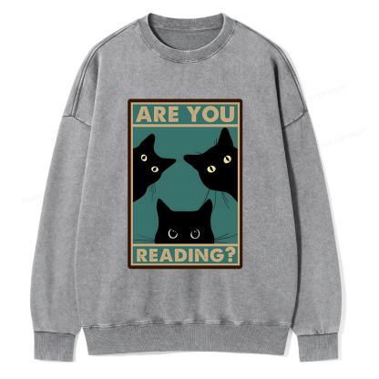 Pagewings Are You Reading Unisex Washed Sweatshirt