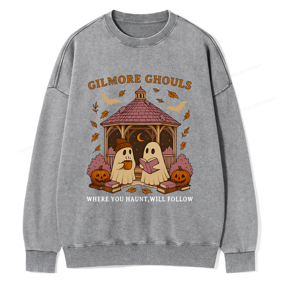 Pagewings Gilmore Ghouls Unisex Washed Sweatshirt