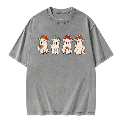 Pagewings Ghostly Bookworm Unisex Washed T-shirt