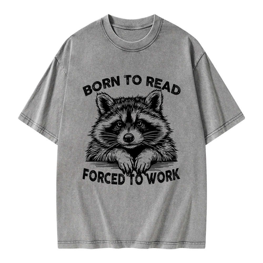 Pagewings Born To Read Forced To Work Unisex Washed T-shirt