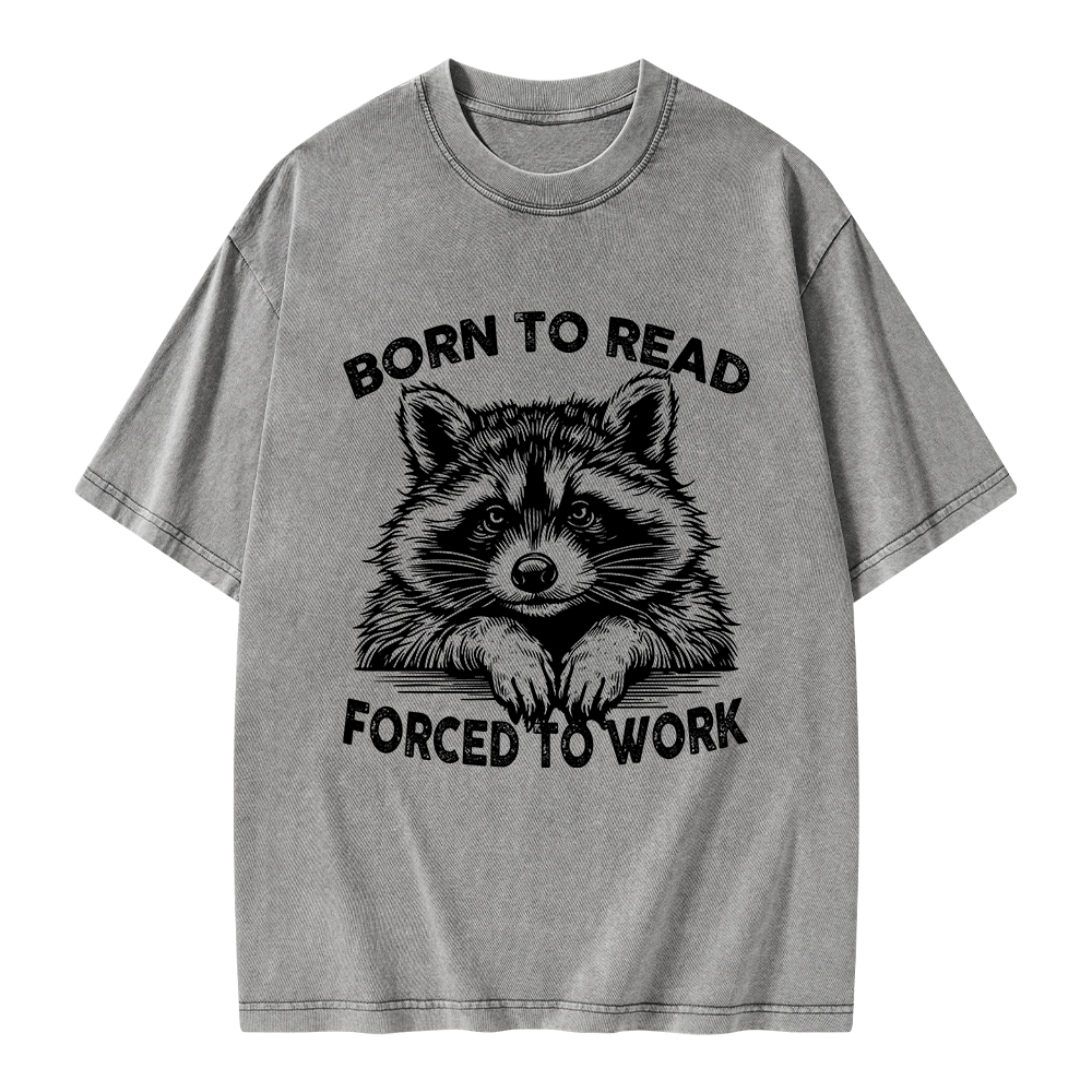 Pagewings Born To Read Forced To Work Unisex Washed T-shirt