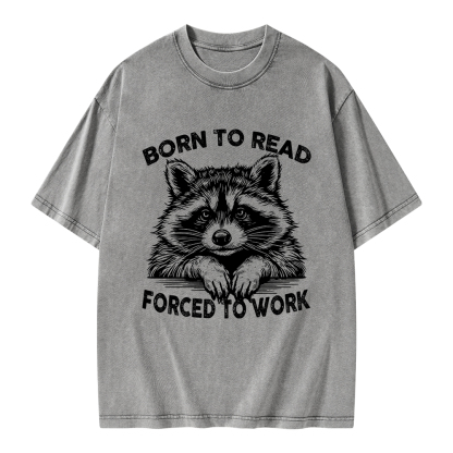 Pagewings Born To Read Forced To Work Unisex Washed T-shirt
