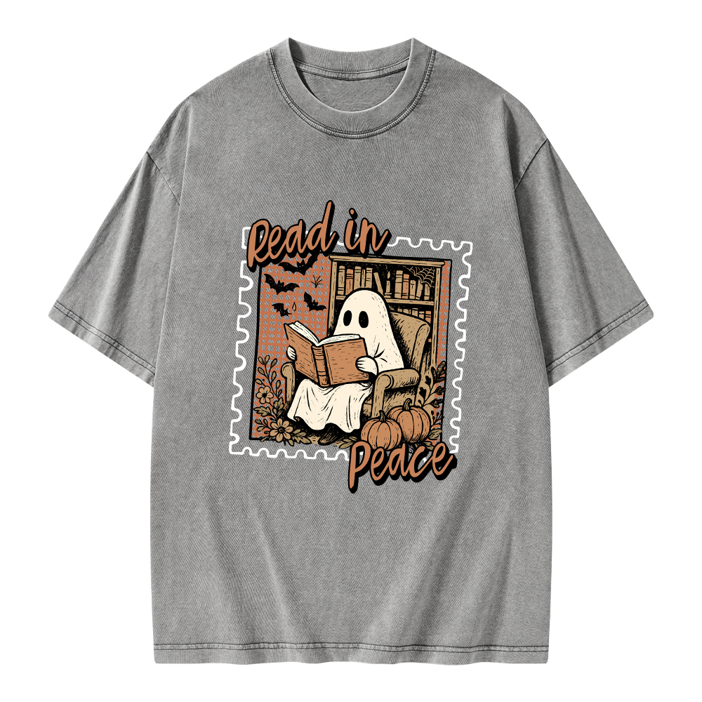 Pagewings Read In Peace Unisex Washed T-shirt