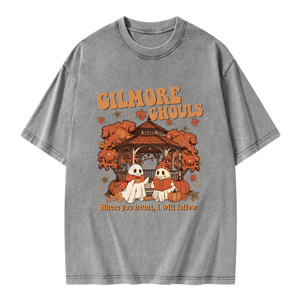 Pagewings Gilmore Ghouls Unisex Washed T-shirt