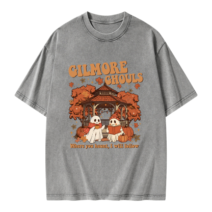 Pagewings Gilmore Ghouls Unisex Washed T-shirt