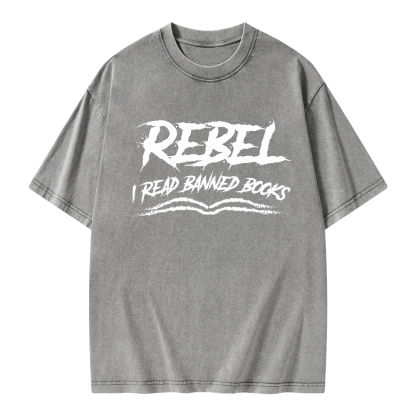 Pagewings Rebel - I Read Banned Books Unisex Washed T-shirt