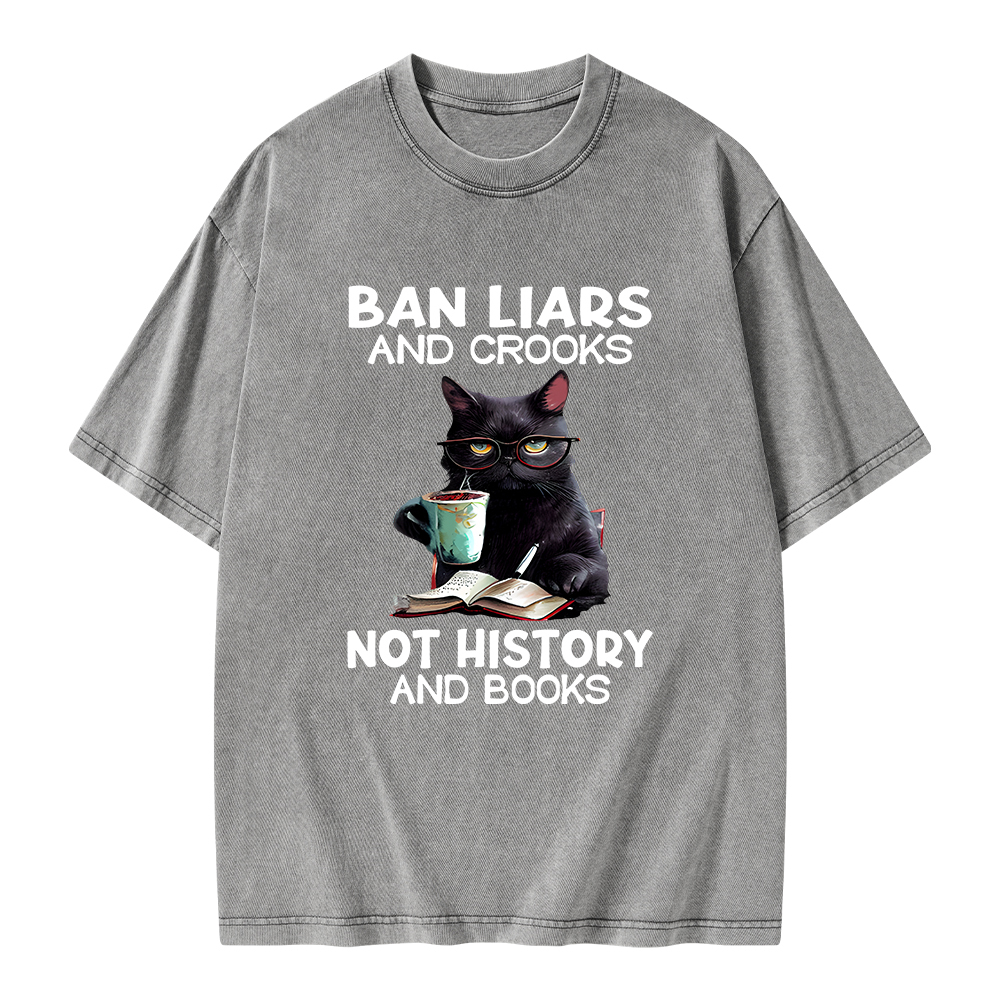Pagewings Ban Liars And Crooks Not History And Books Unisex Washed T-shirt