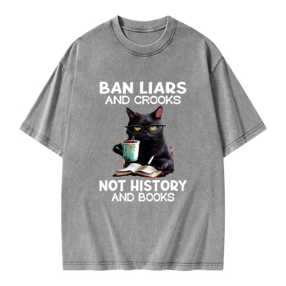 Pagewings Ban Liars And Crooks Not History And Books Unisex Washed T-shirt