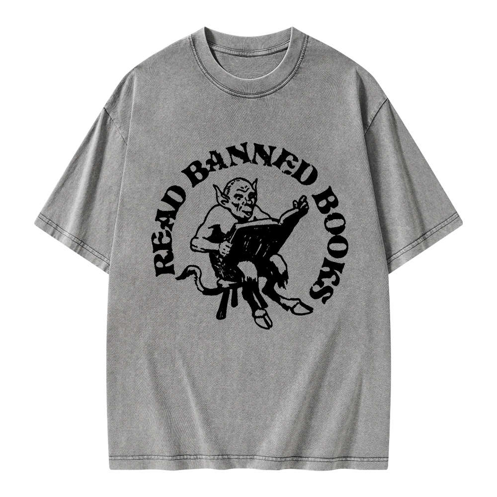 Pagewings Read Banned Books Unisex Washed T-shirt