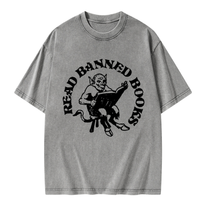 Pagewings Read Banned Books Unisex Washed T-shirt