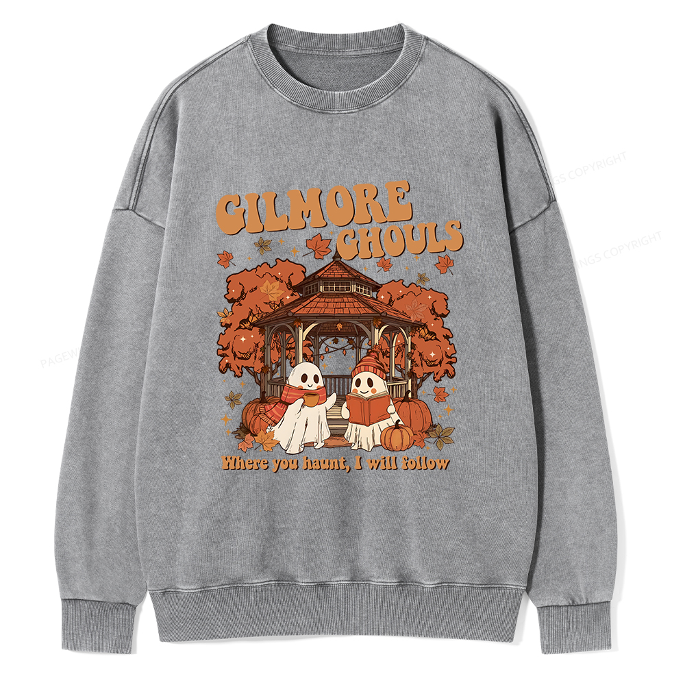 Pagewings Gilmore Ghouls Unisex Washed Sweatshirt