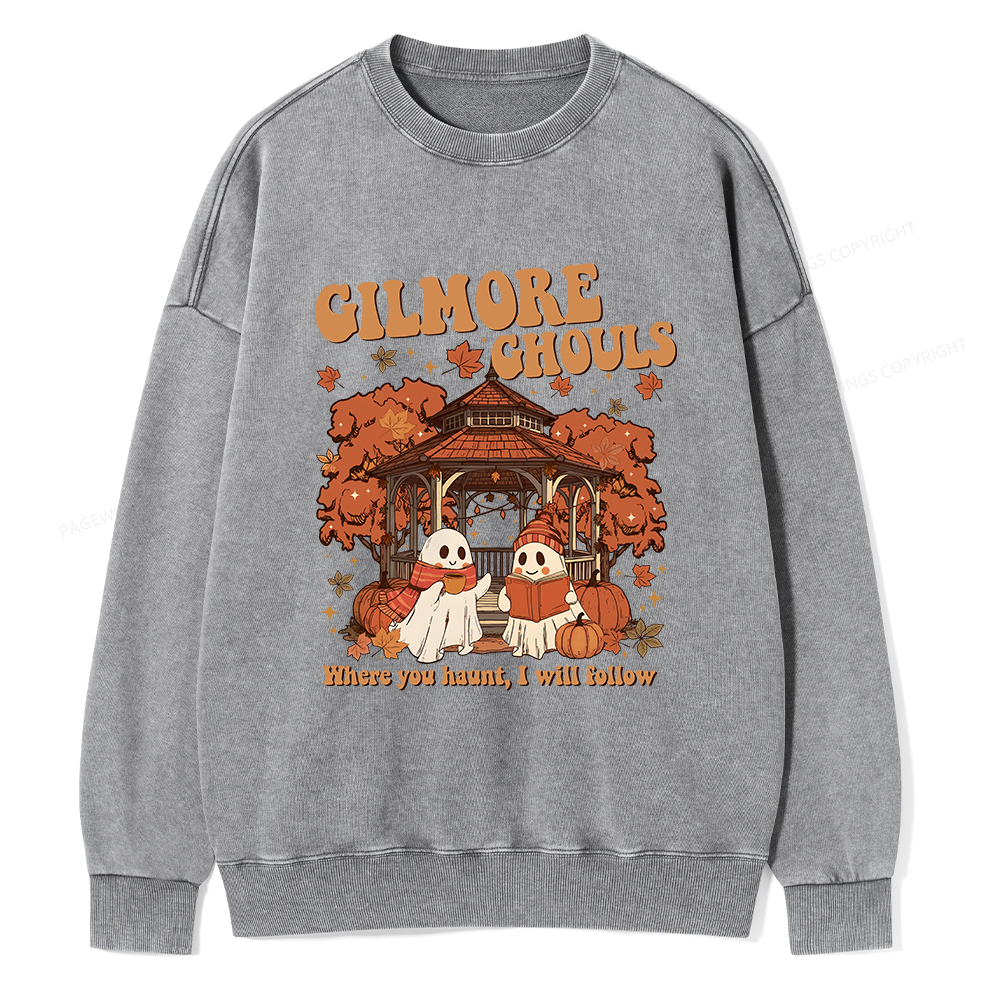 Pagewings Gilmore Ghouls Unisex Washed Sweatshirt