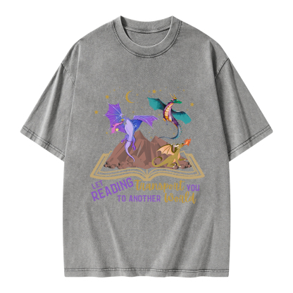 Pagewings Let Reading Transport You To Another World Unisex Washed T-shirt