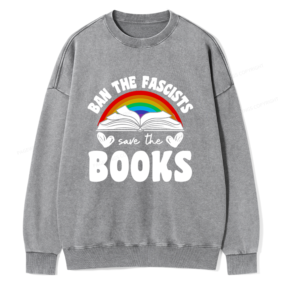 Pagewings Banned Books T-Shirt Unisex Washed Sweatshirt