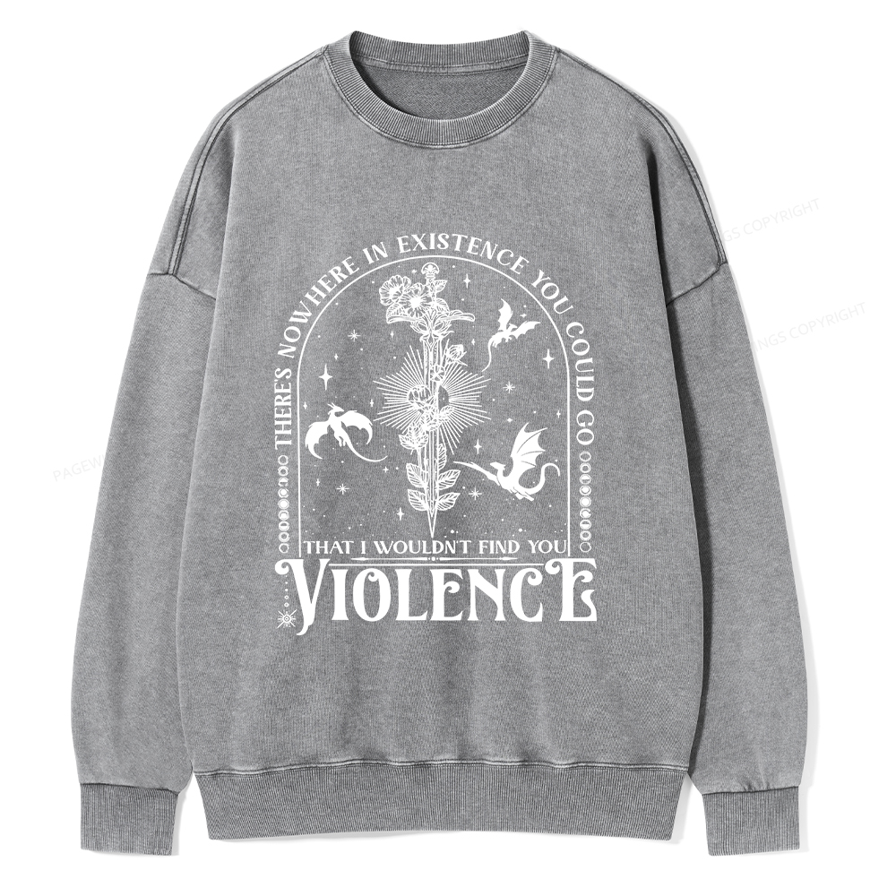 Pagewings Violence Unisex Washed Sweatshirt