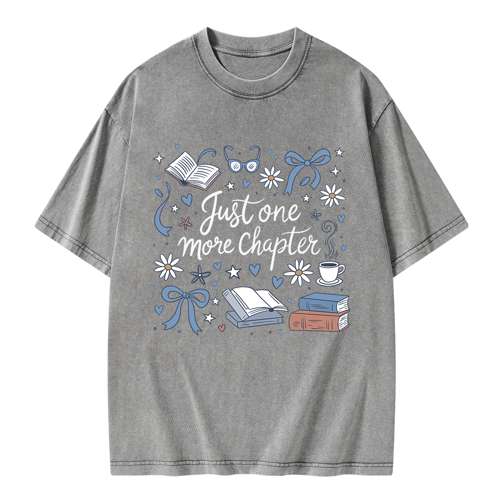 Pagewings Just One More Chapter Unisex Washed T-shirt