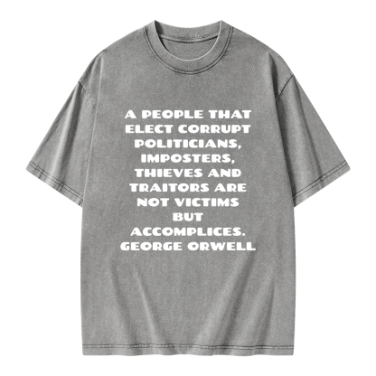 Pagewings A People That Elect Corrupt Politicians Unisex Washed T-shirt