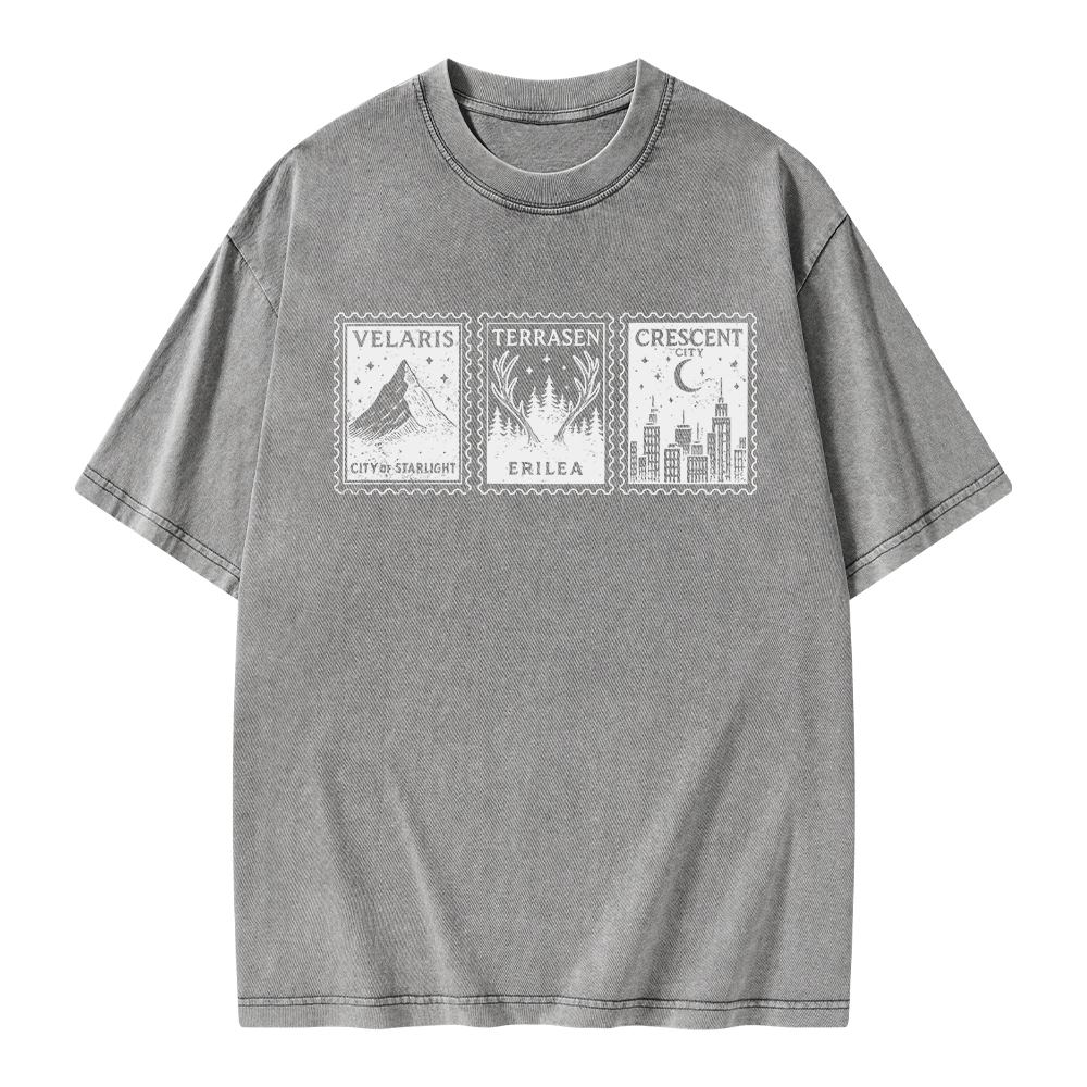 Pagewings Crescent Postcard  Unisex Washed T-shirt