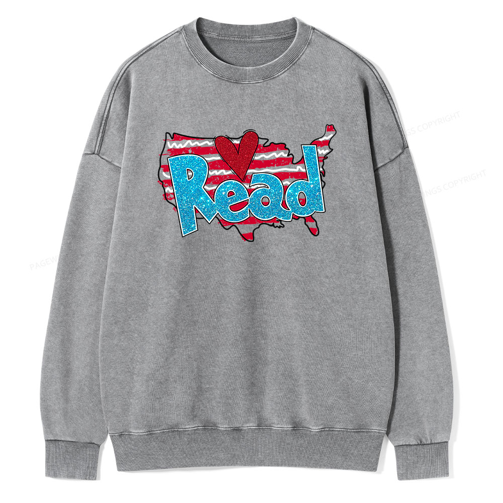 Pagewings Reading Day Shirt Unisex Washed Sweatshirt