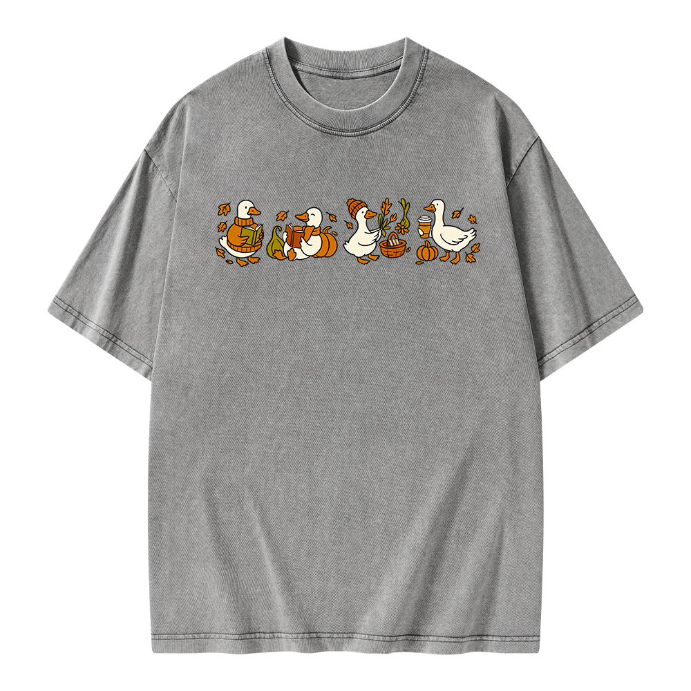 Pagewings Fall Goose Unisex Washed T-shirt