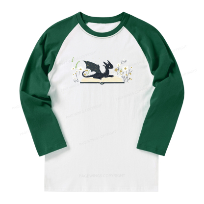 Pagewings Dragon Book Long Sleeve Raglan T-shirt