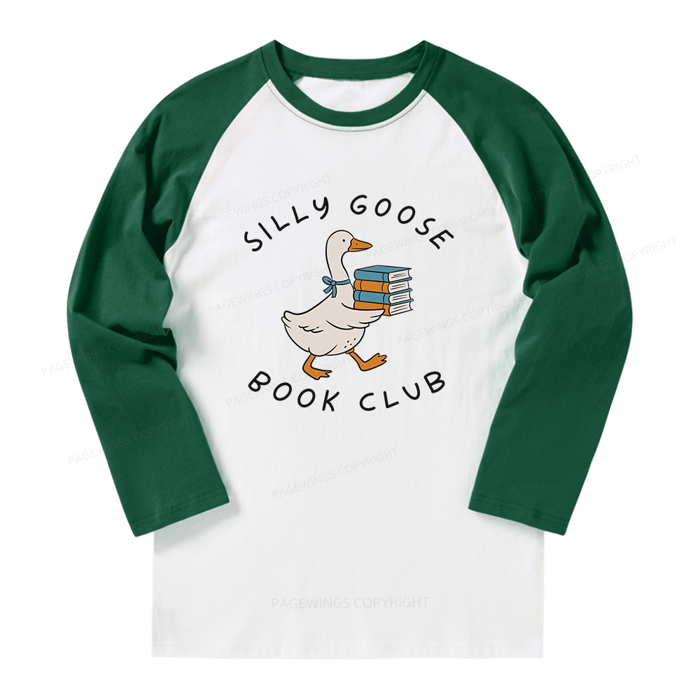 Pagewings Silly Goose Book Club Long Sleeve Raglan T-shirt