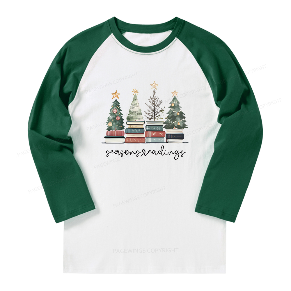Pagewings Bookish Christmas Long Sleeve Raglan T-shirt