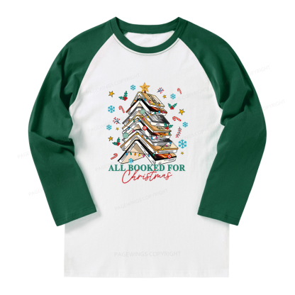 Pagewings Fourth Wing All Booked For Christmas Long Sleeve Raglan T-shirt