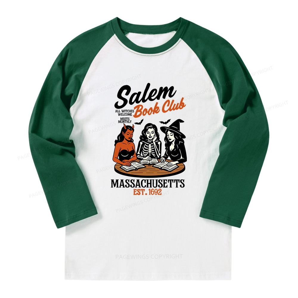 Pagewings Salem Book Club Long Sleeve Raglan T-shirt