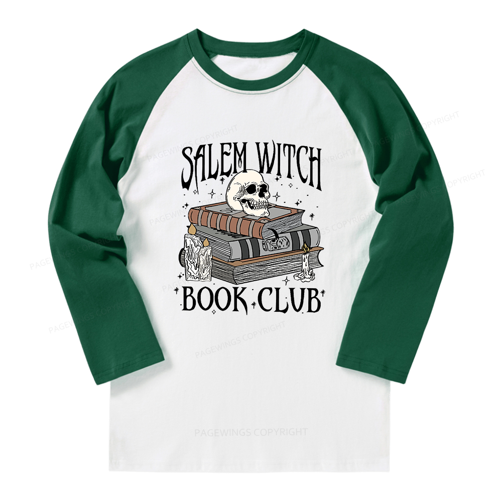 Pagewings Salem Witch Book Club Long Sleeve Raglan T-shirt