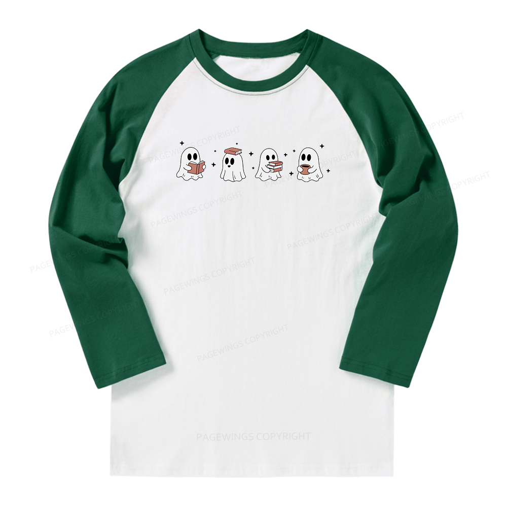 Pagewings Bookish Ghost Long Sleeve Raglan T-shirt
