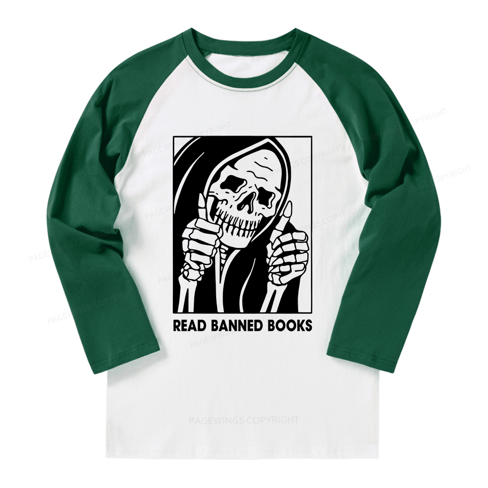 Pagewings Read Banned Books Long Sleeve Raglan T-shirt