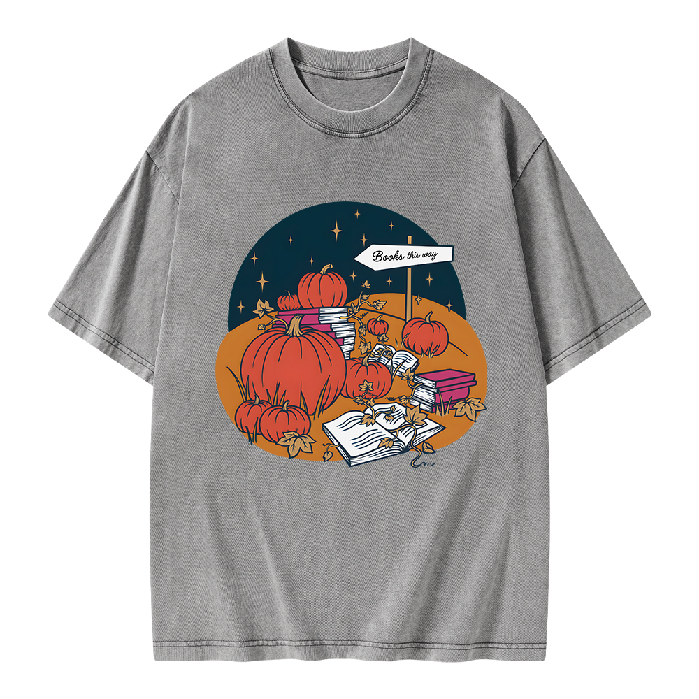 Pagewings Book Patch Unisex Washed T-shirt