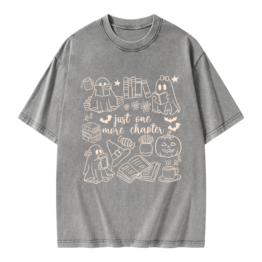 Pagewings Just One More Chapter Ghost Unisex Washed T-shirt