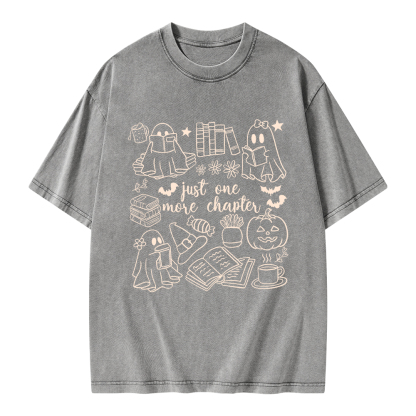 Pagewings Just One More Chapter Ghost Unisex Washed T-shirt