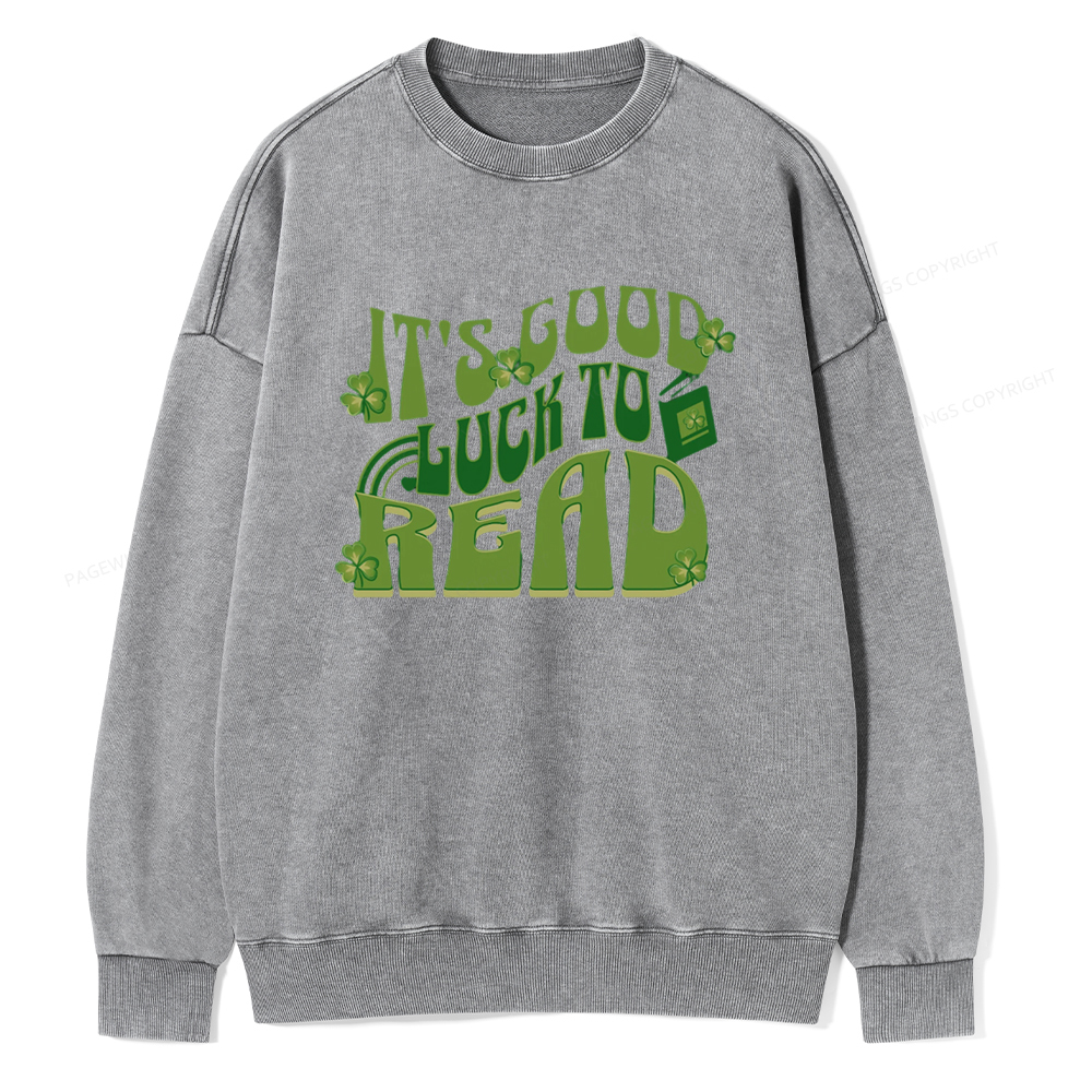 Pagewings St Patricks Day Librarian Sweatshirt  Unisex Washed Sweatshirt